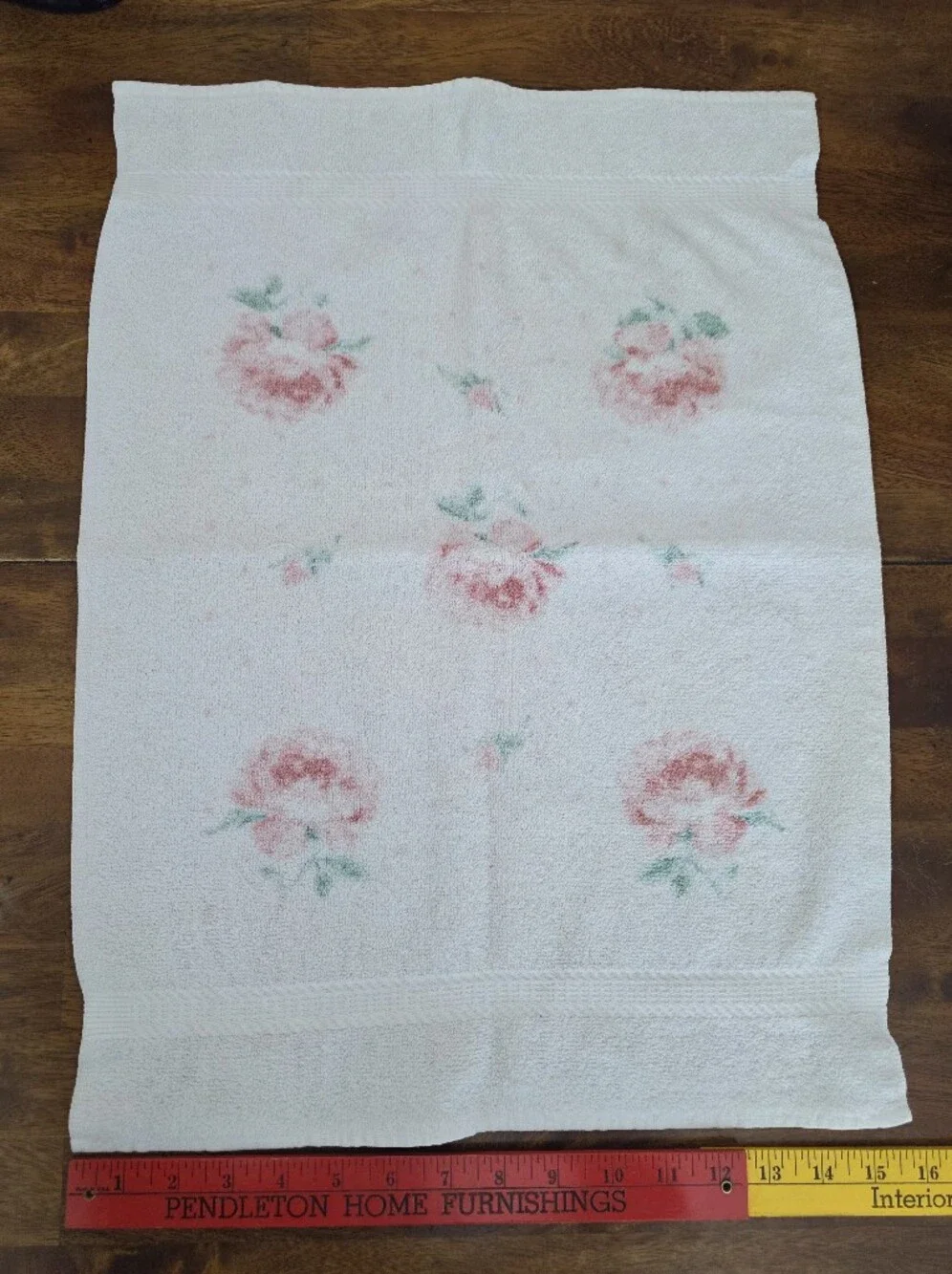 Vtg. JCPenny 100% Cotton Made In USA Bath Towel & 2 Hand Towels Pink ROSES 3pc
